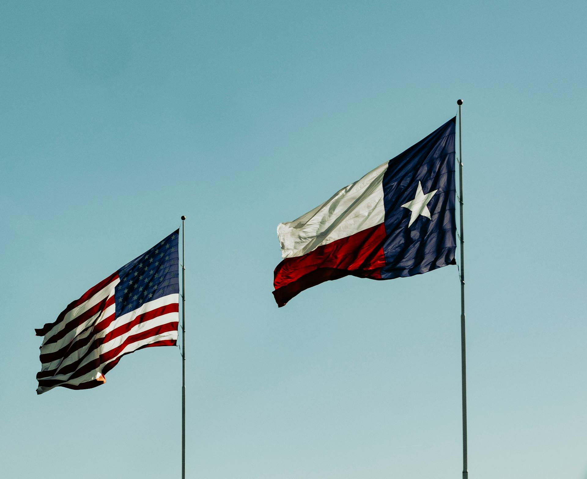 Texas and USA Flags